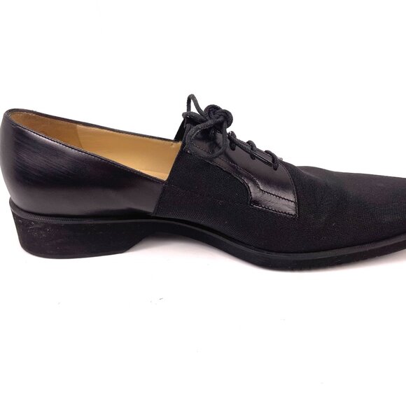 Salvatore Ferragamo Women's Loafers Leather/Fabric Black DP5032B Size 9B - Picture 12 of 13